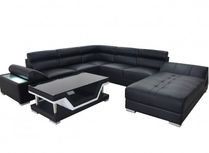 Leather sofa couch living area corner suite design modern sofa U-shape