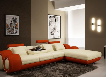 Patented design corner sofa sofa couch upholstery leather corner BERLIN living landscape