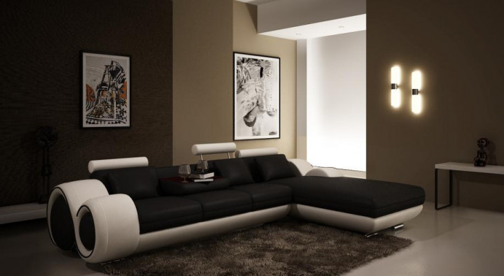 Patented design corner sofa sofa couch upholstery leather corner BERLIN living landscape