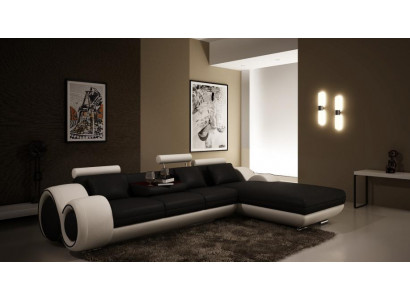 Patented design corner sofa couch upholstery leather corner living landscape BERLINs