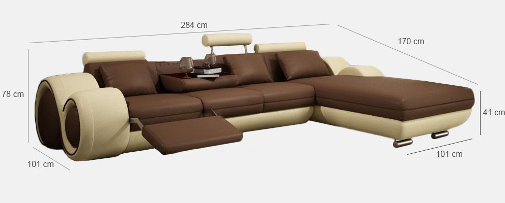 Patented design corner sofa couch upholstery leather corner living landscape BERLINs