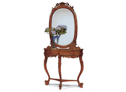 Italian furniture, 2-piece set, furniture style StileElisa, console table, mirror, wood, new.