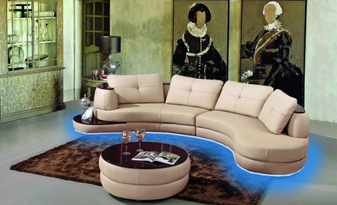 Designer sofa, corner sofa, living landscape, round sofa, leather sofa, couch, sofa, U-shape PR-S