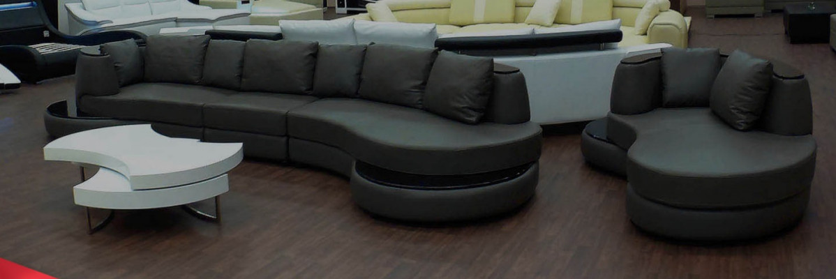 Living Room Landscape Couch Upholstered Corner Sofa Island Sofa Leather Sofa Corner Suite New PRII-S