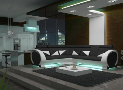 Corner sofa with USB leather sofa leather suite corner couch design sofa leather couch "VIGO"