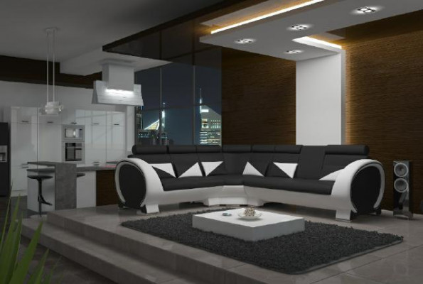 CORNER SOFA CORNER COUCH DESIGN *COLOR CHOICE* SOFA +USB, LEATHER LEATHER SOFA LEATHER SUITE