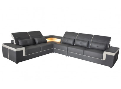 Sofa corner couch upholstery living room design corner sofa L-shape living landscape USB + LED