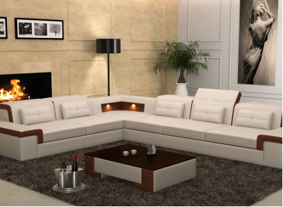 Leather sofa couch living landscape corner sofa corner ensemble design modern sofa B2021