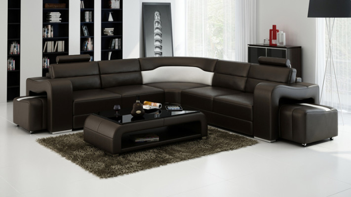 Leather Sofa Couch Living Landscape Corner Sofa Corner Suite Design Modern Sofa F3008B