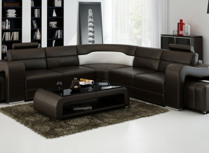 Leather Sofa Couch Living Landscape Corner Sofa Corner Suite Design Modern Sofa F3008B