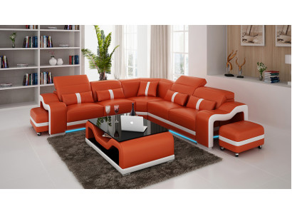 Sofa leather couch living landscape corner sofa corner modern design suite
