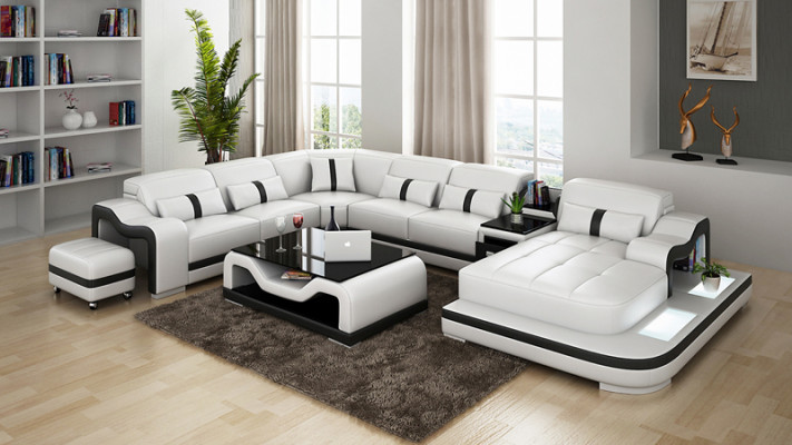 Sofa leather couch living landscape corner sofa corner modern design suite