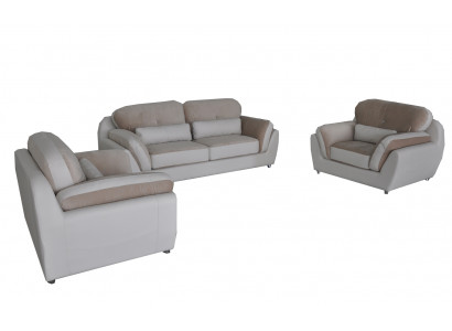 Leather Textile Sofa Upholstery Seat Set Design Sofa Suite 3+1+1 Armchair
