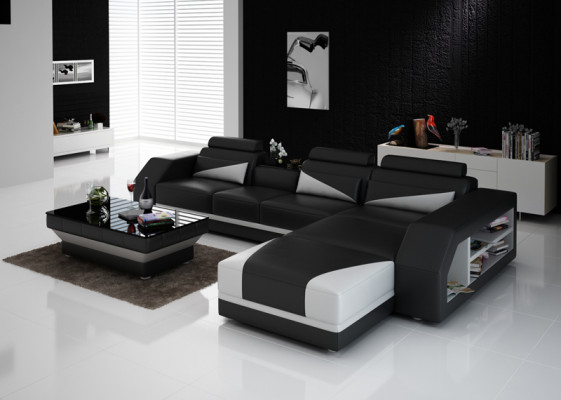 Leather corner sofa couch upholstered couches sofas living landscape luxury suite + table