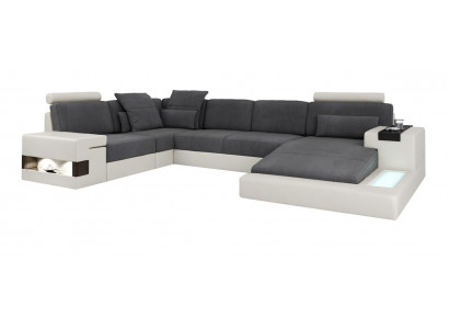Corner sectional U-shape living landscape sofa couch upholstered fabric sofas leather new