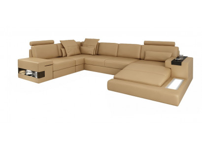 Sectional U-shaped sofa living room landscape upholstery bed function modern design new
