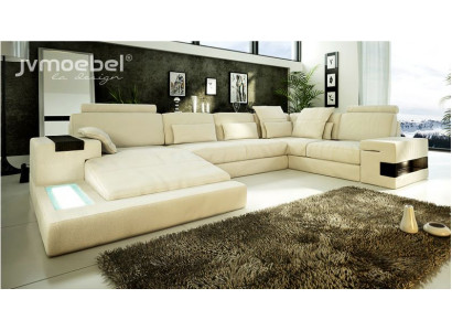 U-Form Sofa Couch Design Upholstery Modern Textile New Living Landscape Leather Corner Sofa