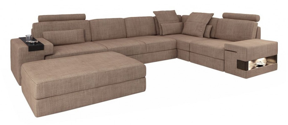 Corner sofa landscape L-shape sofa set design couch textile modern upholstery new