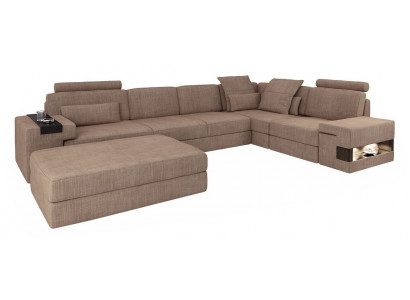 Corner sofa landscape L-shape sofa set design couch textile modern upholstery new