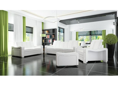 LEATHER SOFA 3+2+1 SOFA + USB SET UPHOLSTERED DESIGN SOFA SOFA SET NEW