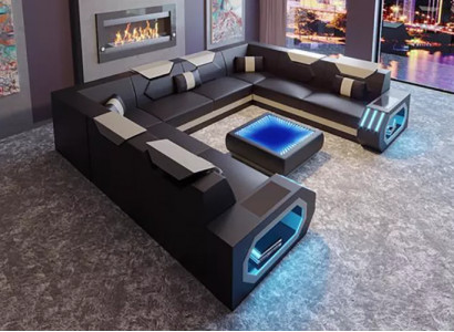 Sectional sofa living room landscape upholstered corner set couch sofa big XXL with coffee table new