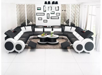 Sectional sofa U-shape modern sofa leather sofa couches upholstered designer furniture set