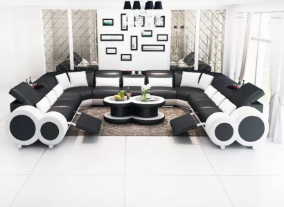 Sectional sofa U-shape modern sofa leather sofa couches upholstered designer furniture set