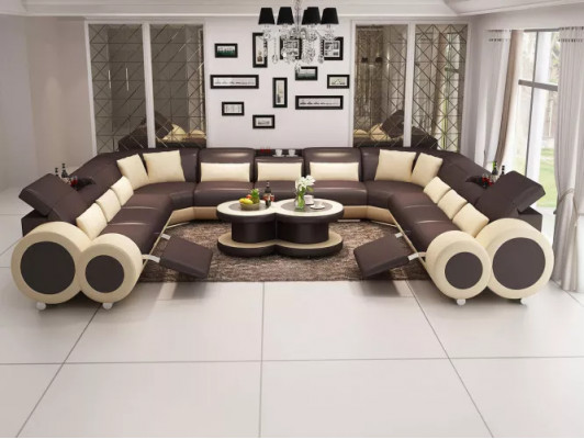 Sectional sofa U-shape modern sofa leather sofa couches upholstered designer furniture set