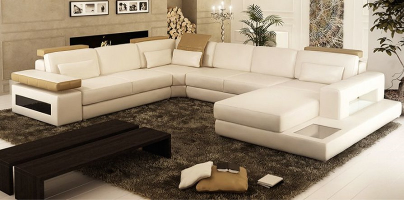 Living area corner sofa leather corner sofa new U-shaped sofa couch upholstery
