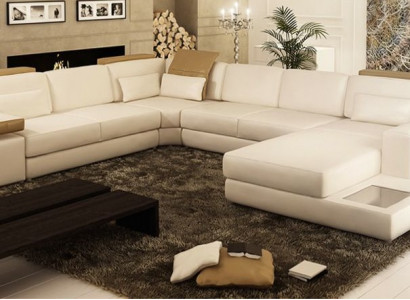 Living area corner sofa leather corner sofa new U-shaped sofa couch upholstery