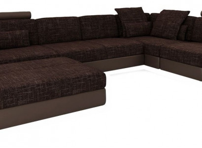 Upholstery Set Living Room L-Shape Modern Designer Sofa Couch Corner with Ottoman Furniture