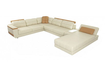 Designer leather fabric seat modern corner sofa U-shaped living room design couch upholstery