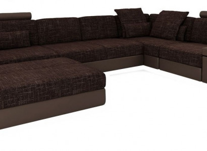 Modern designer corner sofa L-shaped furniture, textiles with stool 2-piece set new