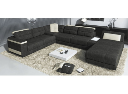 Designer U-shape corner sofa XXL living landscape sofa couch upholstered sofa corner new