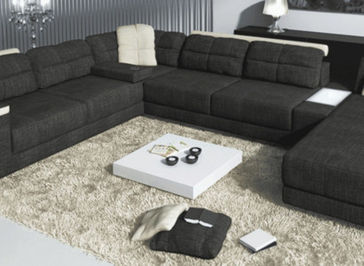 Designer U-shape corner sofa XXL living landscape sofa couch upholstered sofa corner new