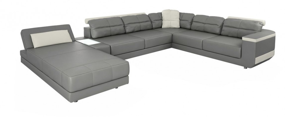 Living area corner sofa couch gray leather upholstery seat corner sofa U-shape sofas new