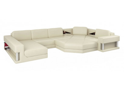 Sectional U-shaped sofa couch living landscape sofa couch modern design sofa textile leather