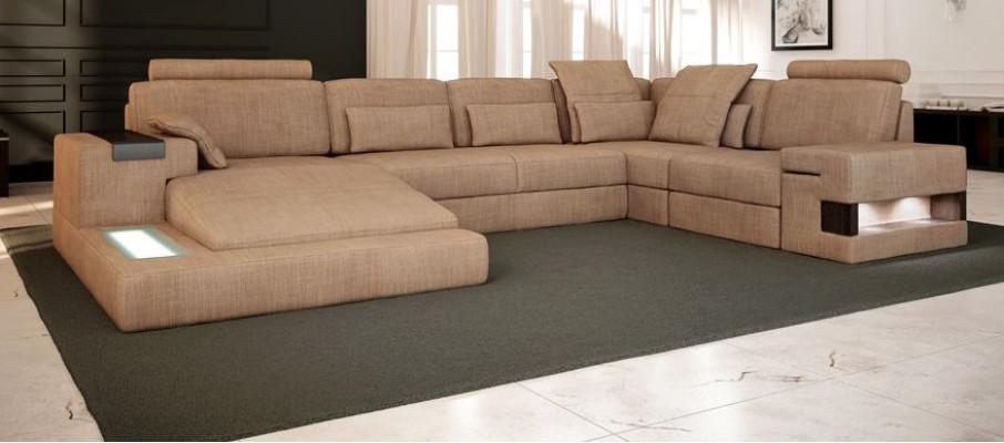 UForm Upholstered Couches Textile Design Illuminated Living Landscape Corner Sofa Sofa Couch