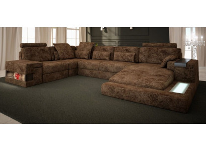 U-shaped sectional sofa design upholstery textile new bed function living landscape fabric