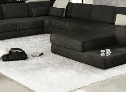 Living landscapes corner sofa couch fabric leather upholstery corner sofa U shape new