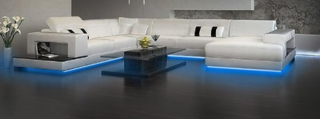 Living landscape couch upholstery corner set designer leather sofa big sofa new