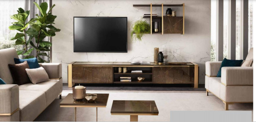 Coffee Table Sofa Couch Table Modern 2-Piece Set Coffee Table Side Table