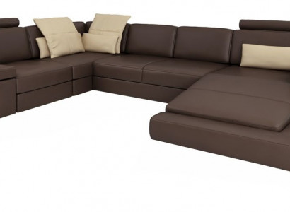 Design corner sofa, U-shape, bed function, couch, leather sofas, sofa bed, fabric, new.