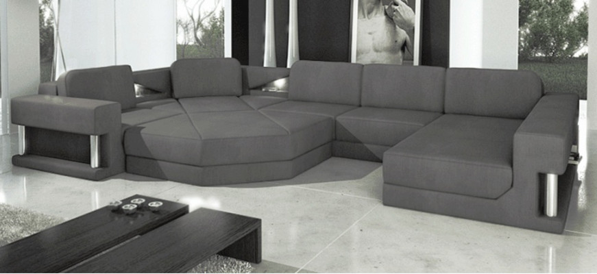 Design couch upholstery textile modern sleep bed function corner sofa U-shaped sofa fabric