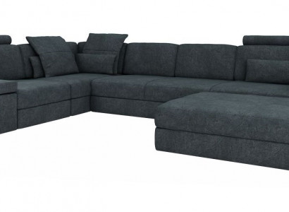 Design sofa couch corner with ottoman upholstered furniture living room L-shape modern luxury