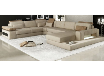 Living landscape U-shaped corner sofa sofa couch upholstered corner beautiful XXL fabric