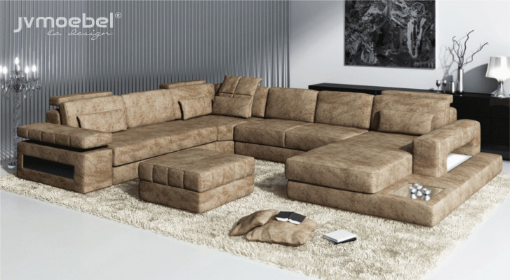 Fabric U-shape sectional living room set upholstery corner couch leather sofa corner sofa corner couch