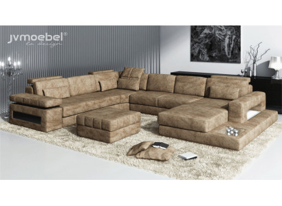 Fabric U-shape sectional living room set upholstery corner couch leather sofa corner sofa corner couch