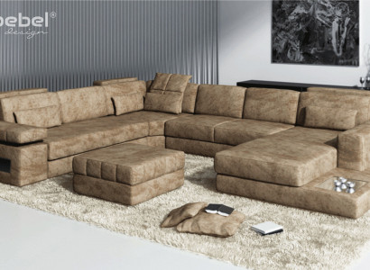 Fabric U-shape sectional living room set upholstery corner couch leather sofa corner sofa corner couch