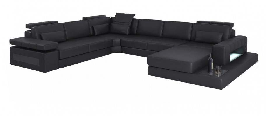 Living landscape bed function leather corner sofa U-shaped sofa couch textile sofas design
